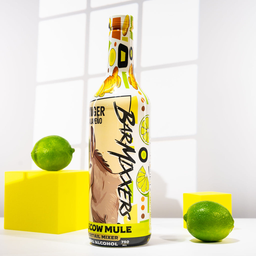 750ml bottle of spicy honey ginger jalapeño Moscow Mule premium cocktail mixer — view 2
