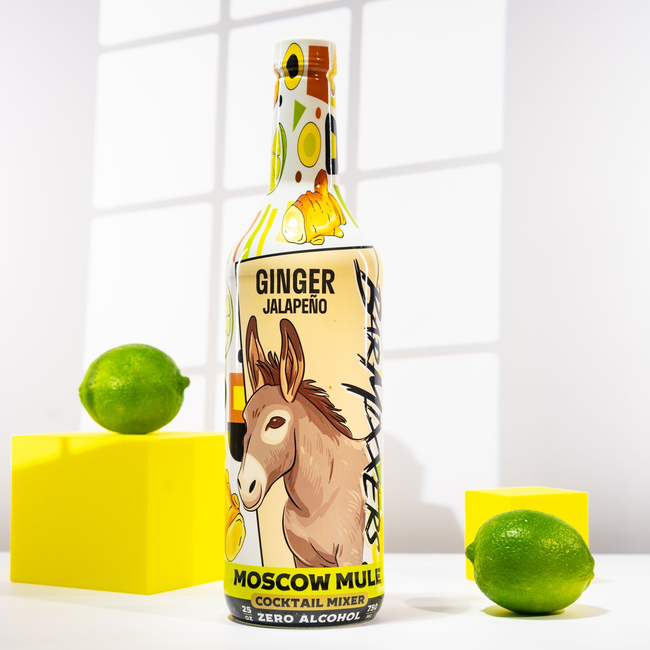 750ml bottle of spicy honey ginger jalapeño Moscow Mule premium cocktail mixer
