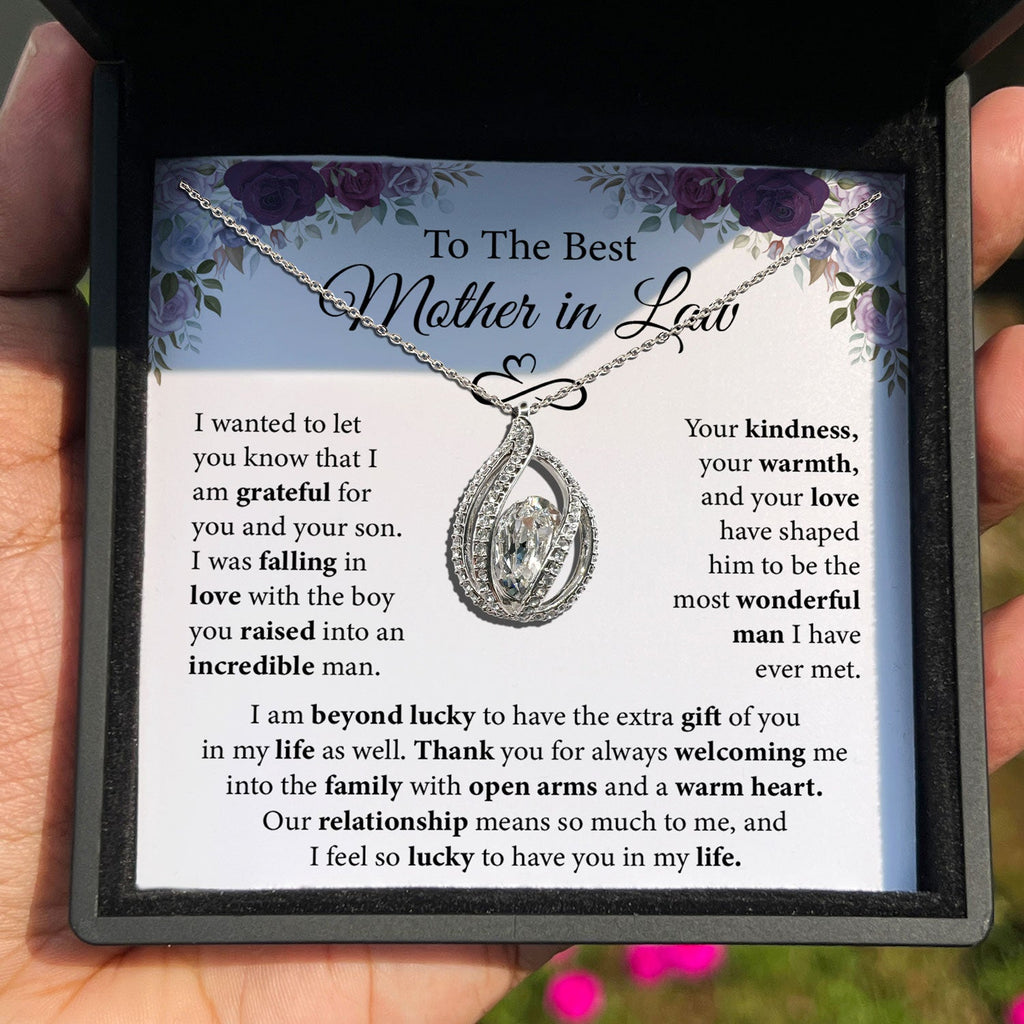 TRYNDI™ To My Best Mother-in-law Birdcage Necklace With Authentic Swarovski Crystals-1