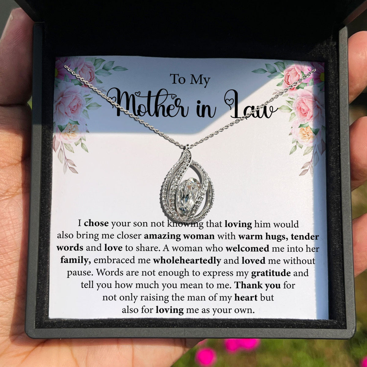 TRYNDI™ To My Mother-in-law Birdcage Necklace With Authentic Swarovski Crystals-1