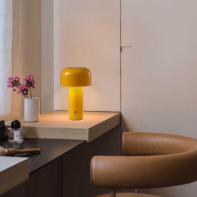 Bellhop portable LED mushroom table lamp in vibrant plastic for cozy bedside ambient lighting — view 4