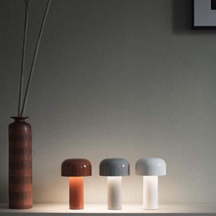 Bellhop portable LED mushroom table lamp in vibrant plastic for cozy bedside ambient lighting