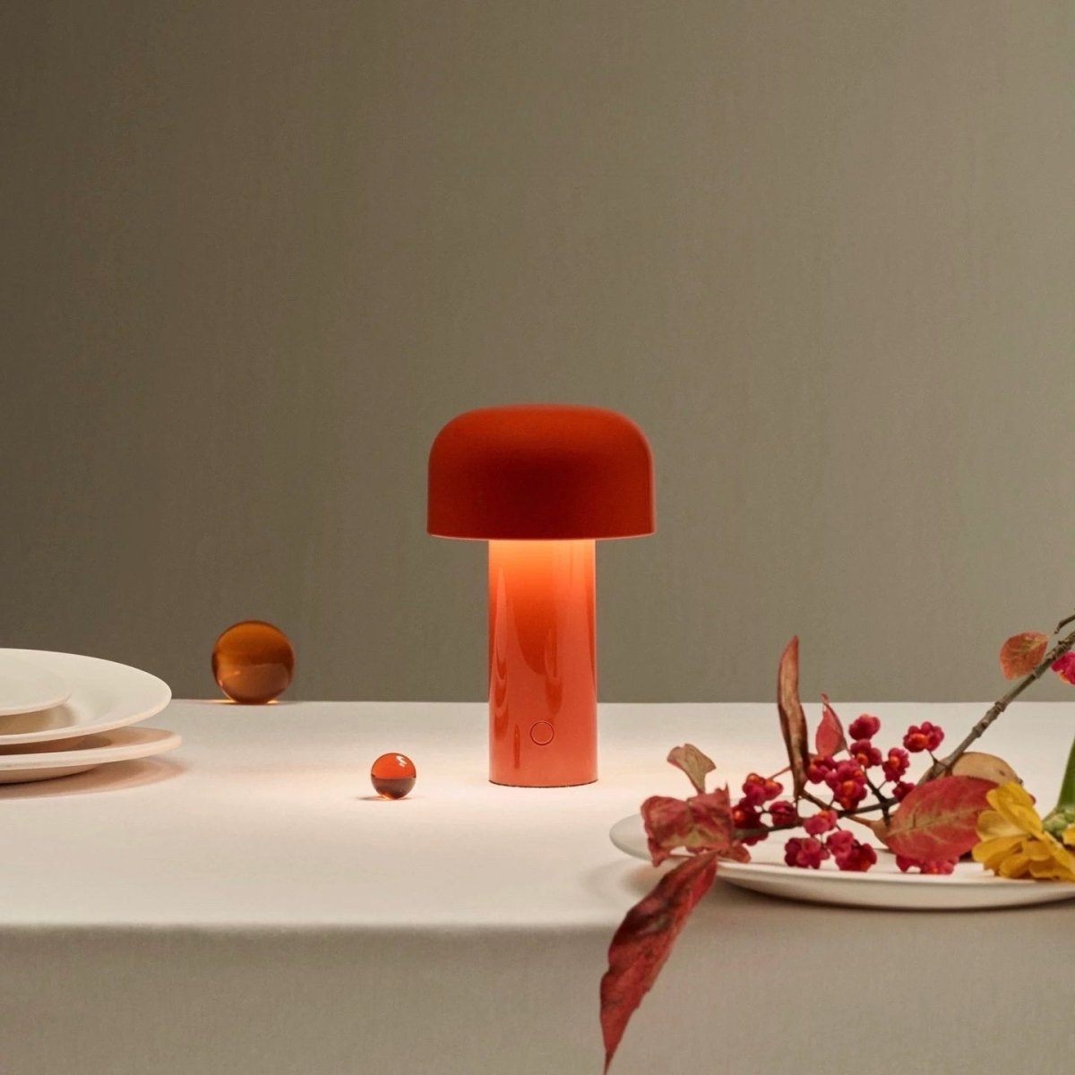 Bellhop portable LED mushroom table lamp in vibrant plastic for cozy bedside ambient lighting — view 2
