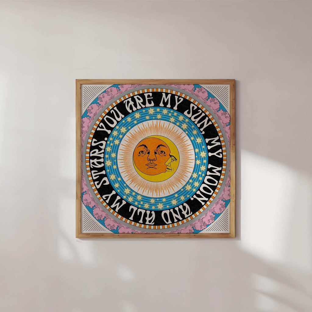 My Sun, Moon and Stars Celestial Square Art Print-0