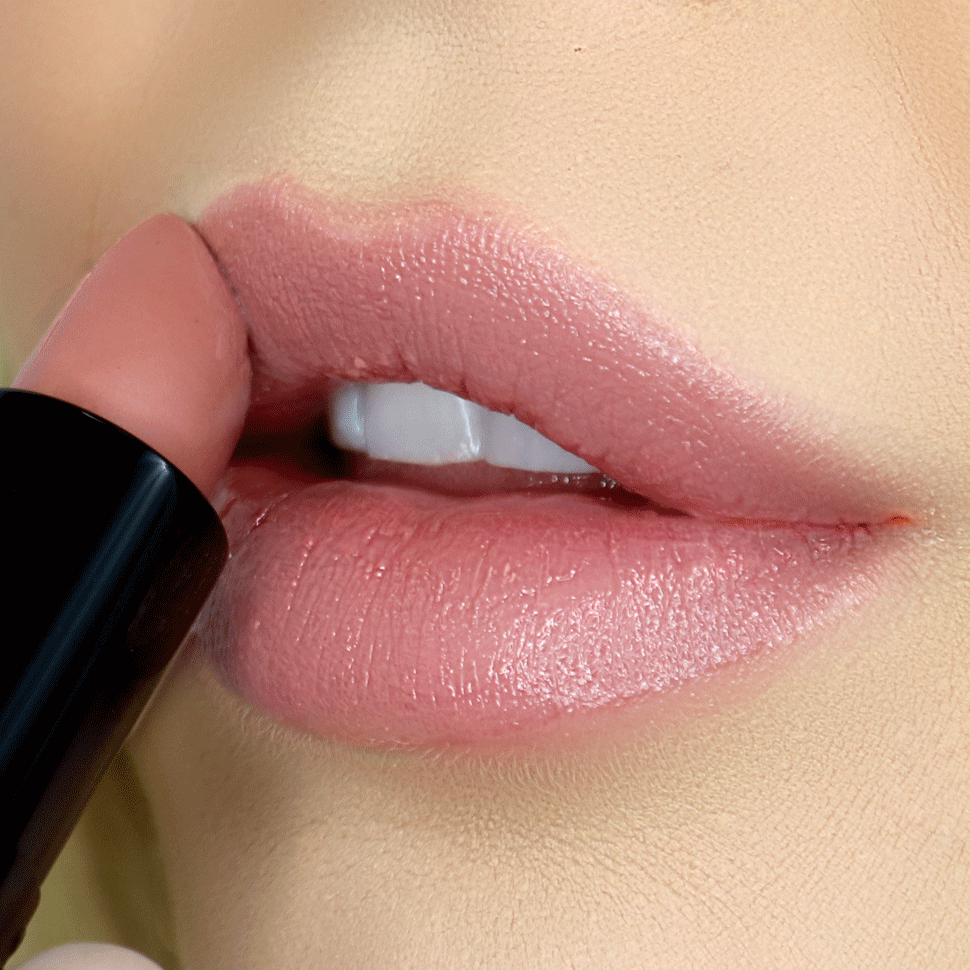 Velvet semi-matte lipstick tube in rich color showcasing smooth hydrating formula for natural clean beauty — view 2