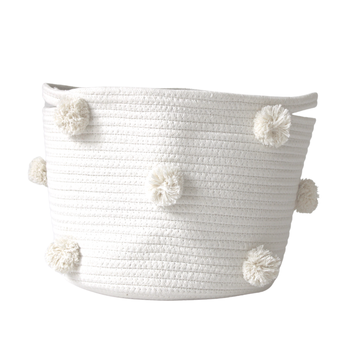 Natural Pom Basket - Medium-0