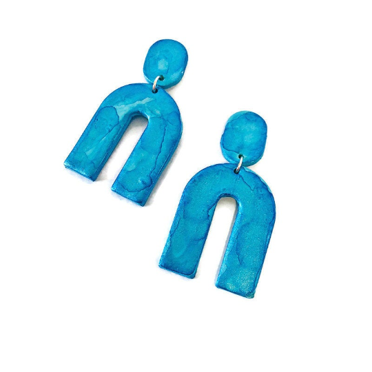 Arch Statement Earrings Handmade (Post or Clip On)- "Lucy"-15
