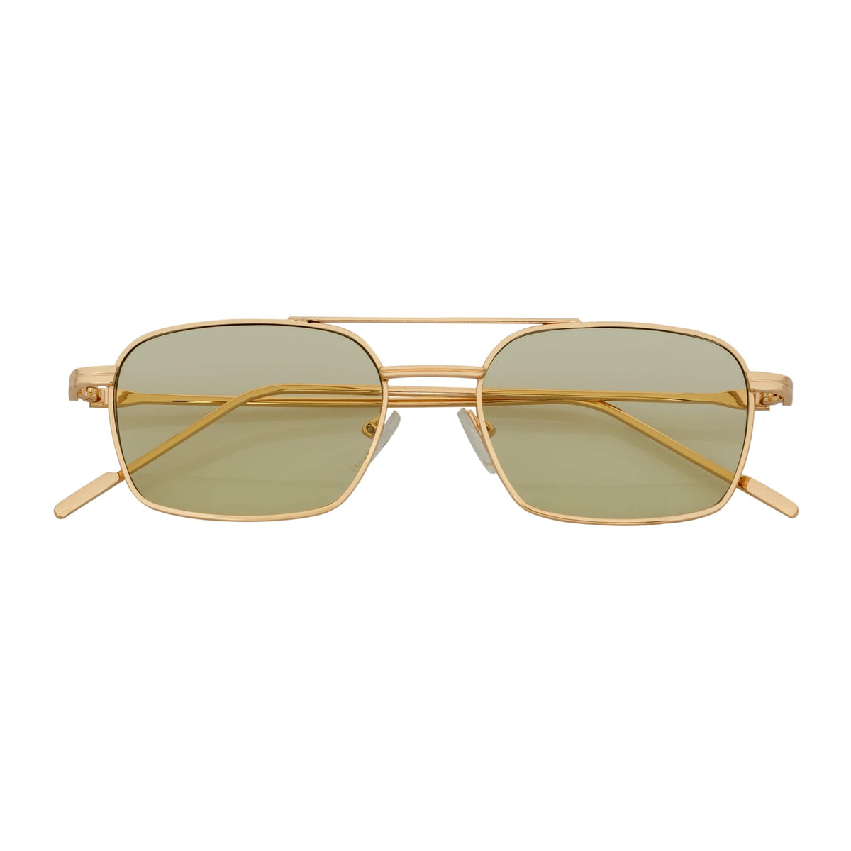 NEUMANN - Metal Small Rectangle Sunglasses Gold Yellow-0
