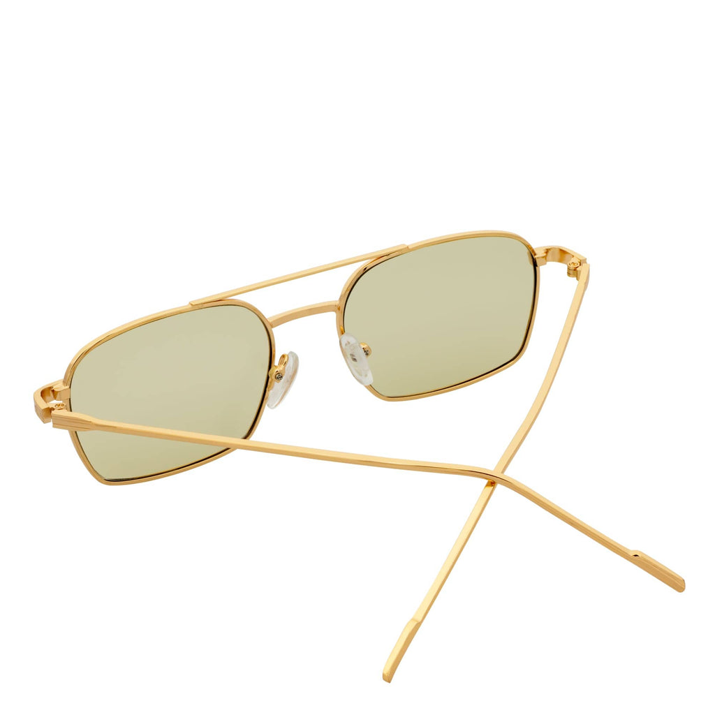 NEUMANN - Metal Small Rectangle Sunglasses Gold Yellow-4