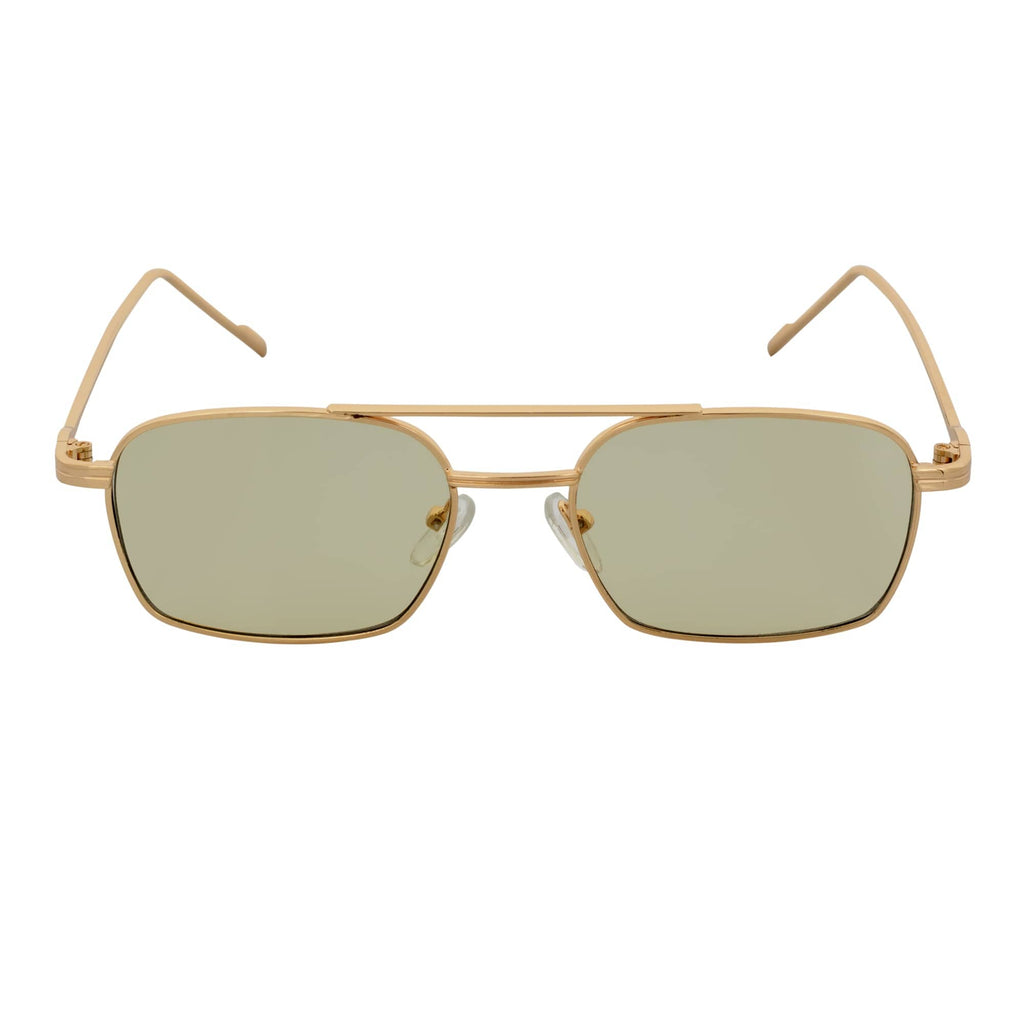 NEUMANN - Metal Small Rectangle Sunglasses Gold Yellow-2
