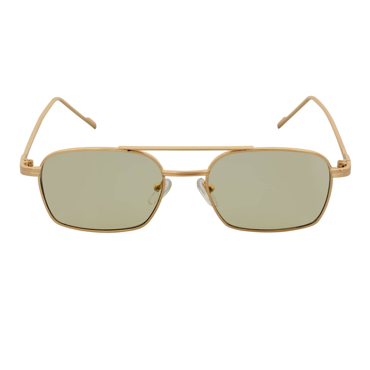 NEUMANN - Metal Small Rectangle Sunglasses Gold Yellow-2