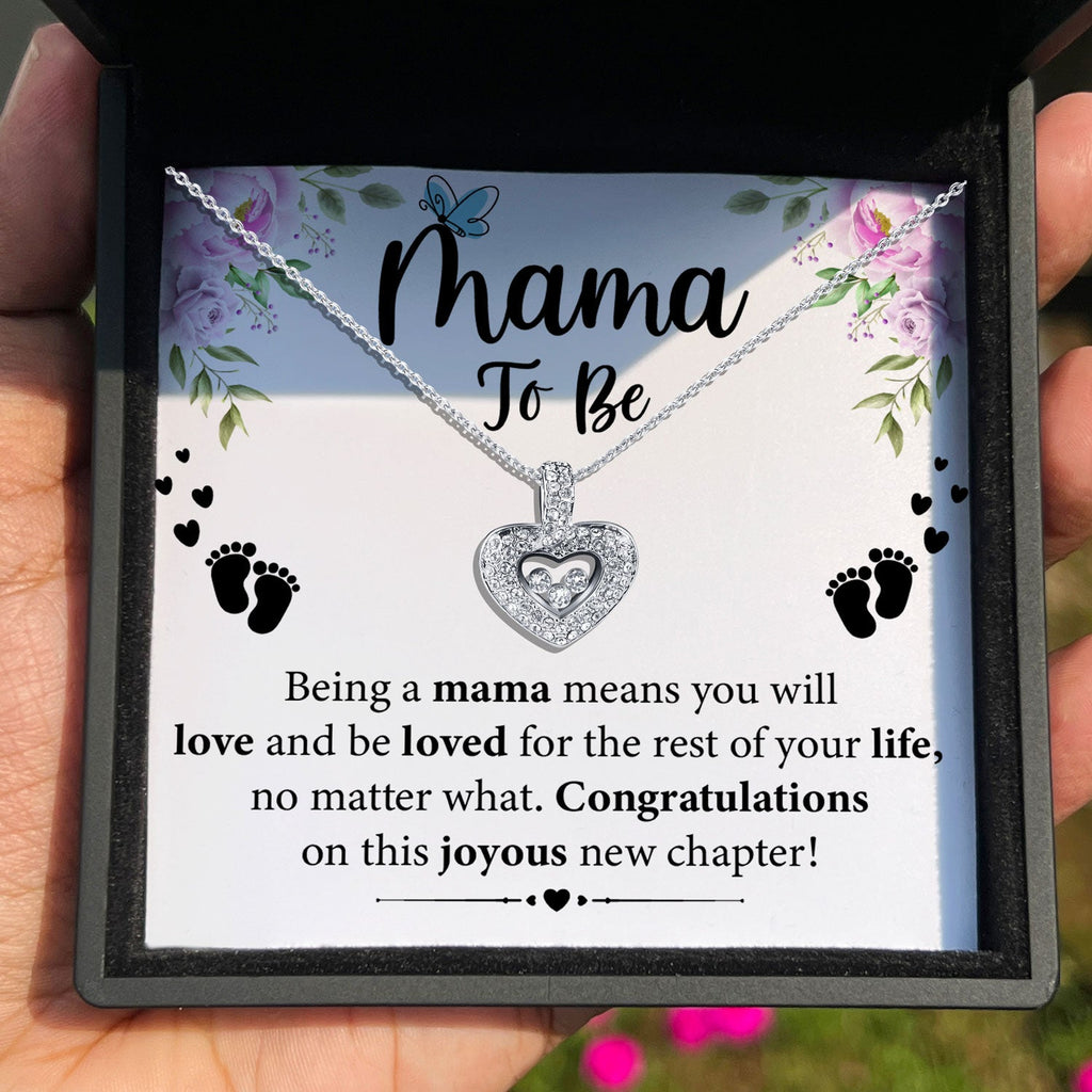 To My Mama To Be - Be Loved For The Rest of Your Life - Tryndi Floating Heart Necklace-4