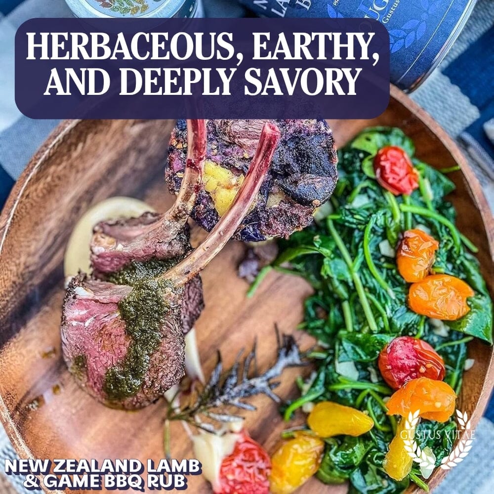 New Zealand Lamb and Game BBQ Rub artisanal seasoning tin with gourmet spice mix inside — view 5