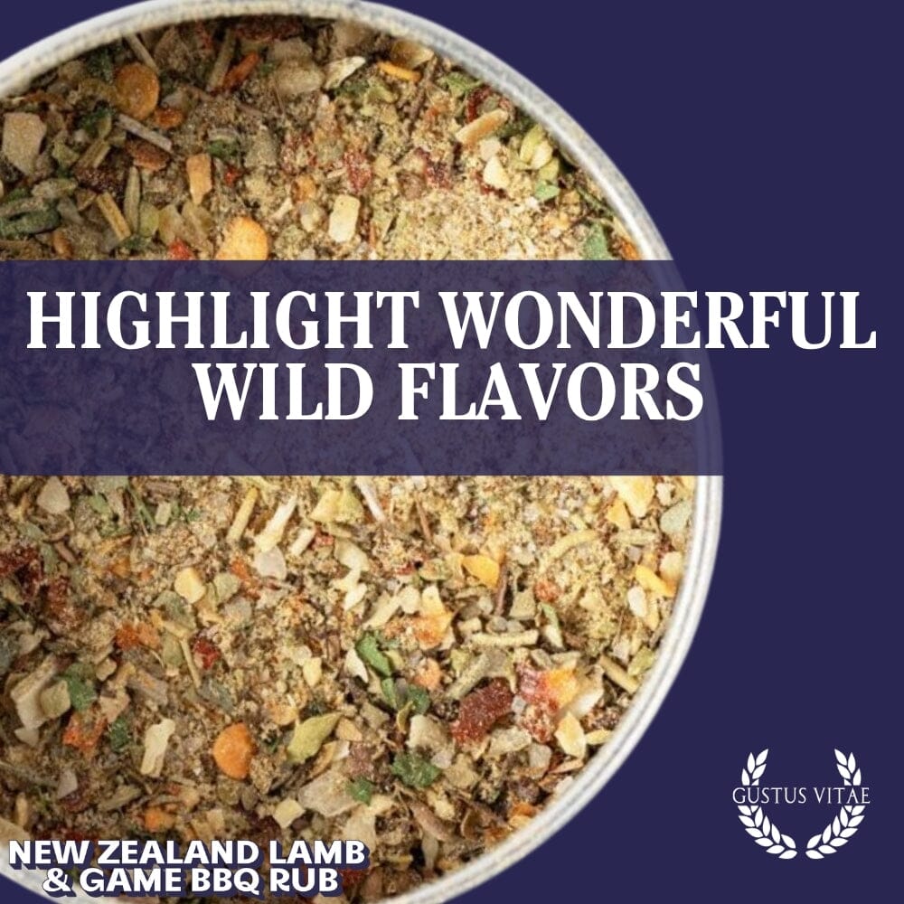 New Zealand Lamb and Game BBQ Rub artisanal seasoning tin with gourmet spice mix inside — view 2