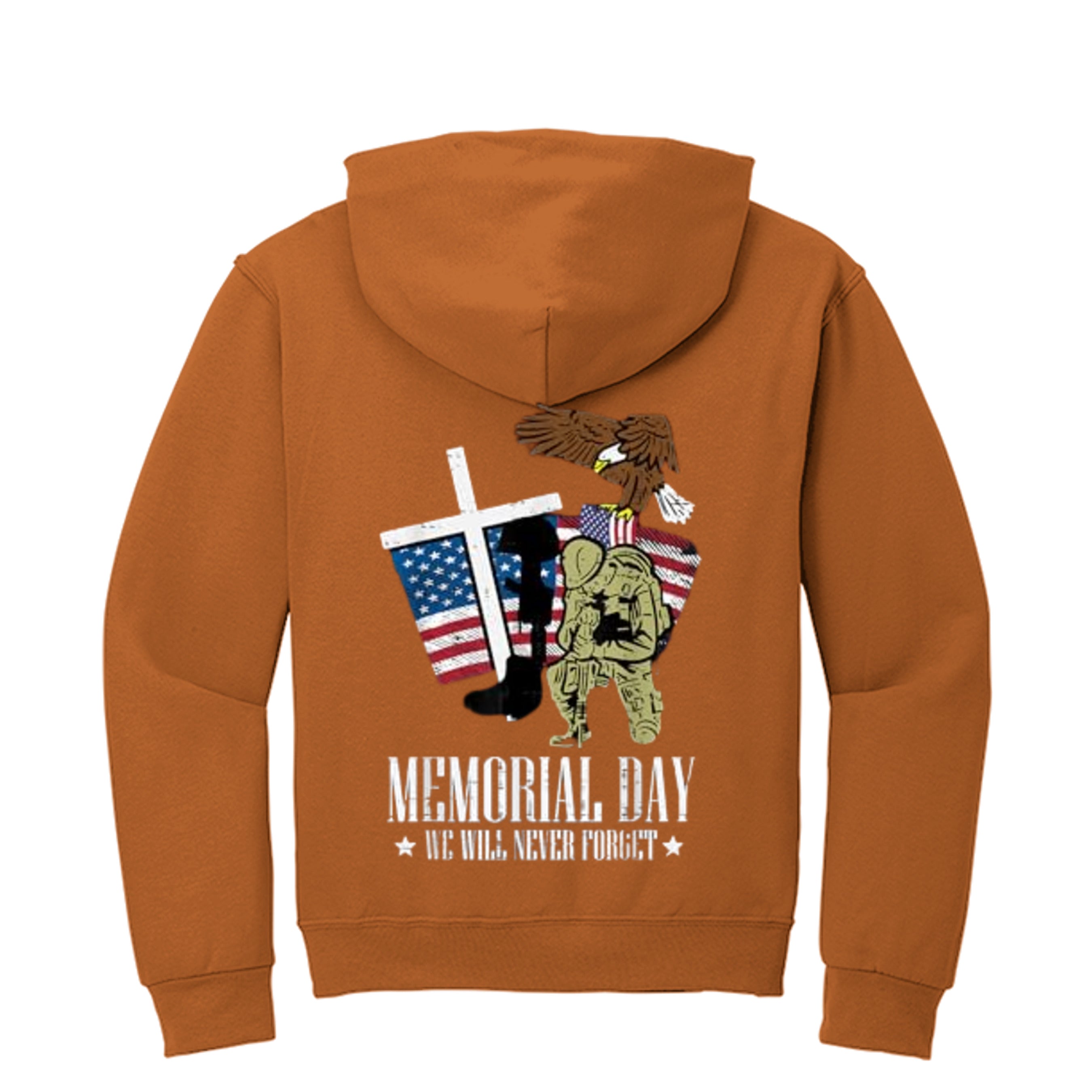 Classic men's fleece pullover hoodie with double-ply hood and drawcord in a soft cotton blend — view 4