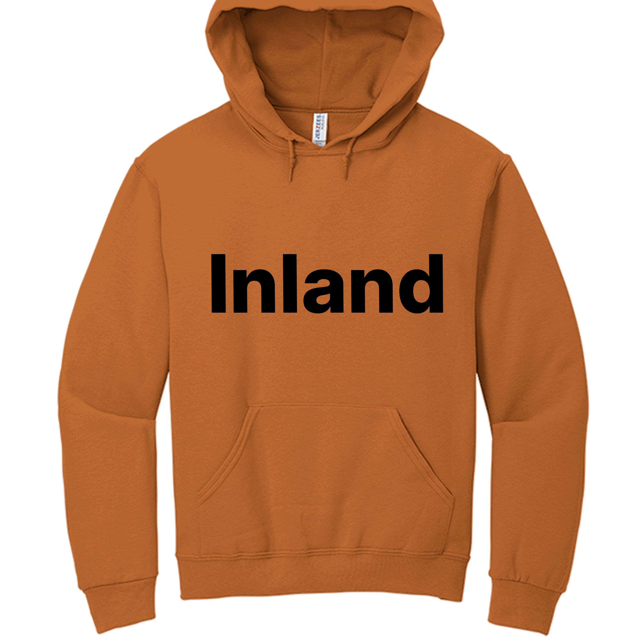 Classic men's fleece pullover hoodie with double-ply hood and drawcord in a soft cotton blend — view 3