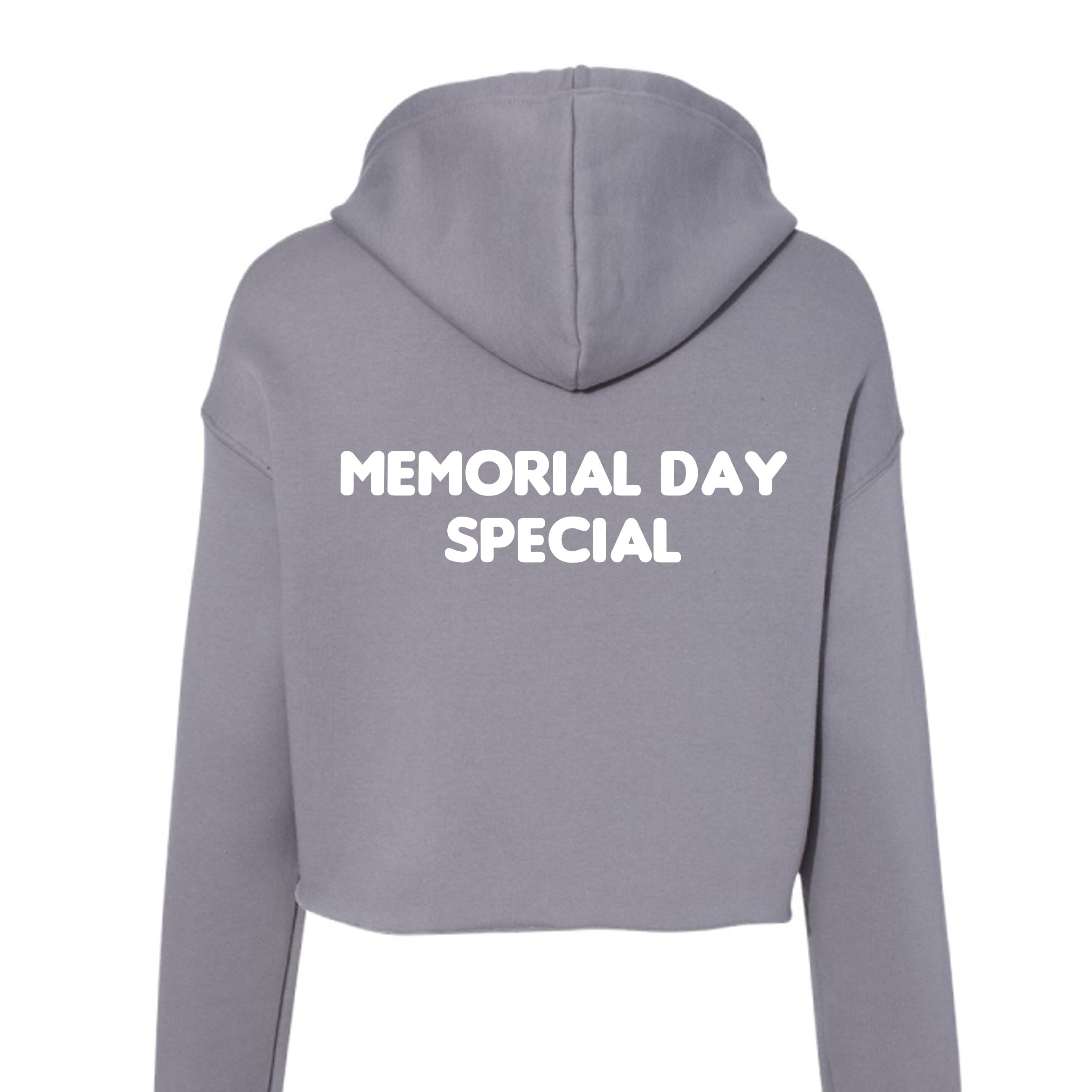 Women's cropped fleece hoodie featuring dropped shoulders, relaxed fit, and modern raw hem — view 2