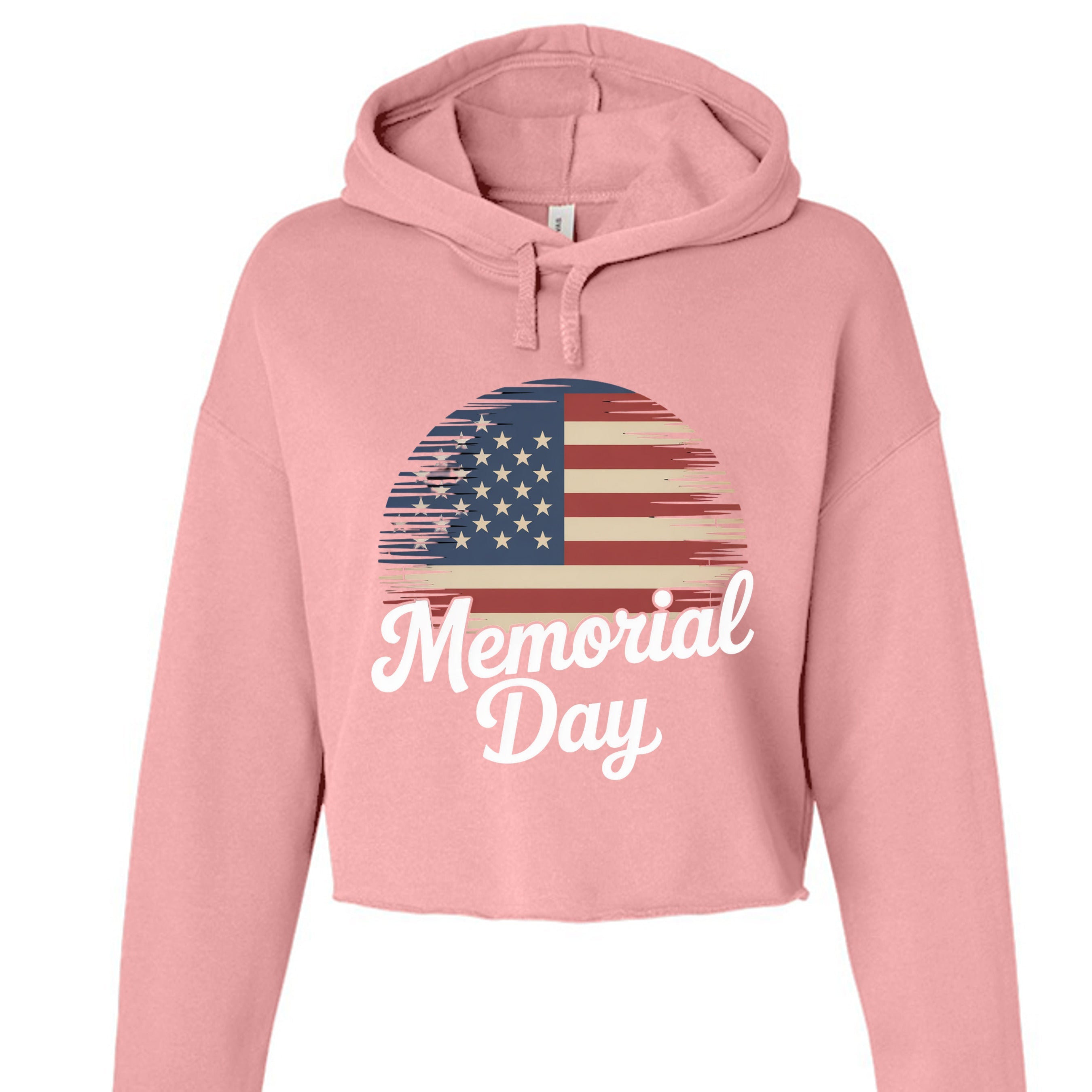 Women's cropped fleece hoodie featuring dropped shoulders, relaxed fit, and modern raw hem — view 3