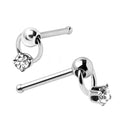 316L Stainless Steel Slave Ring with Clear CZ Stud Nose Ring-0