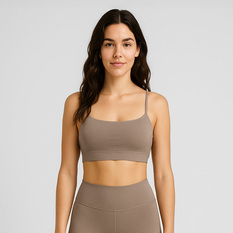Women's active sports bra featuring elastic straps and a double-lined stretch fit — view 5