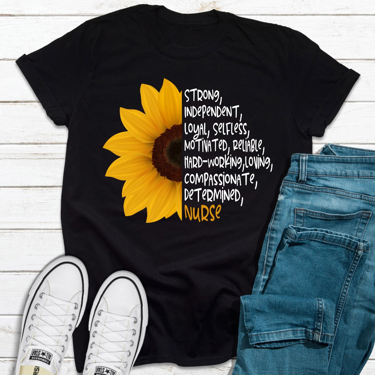 Sunflower Nurse T-Shirt-0
