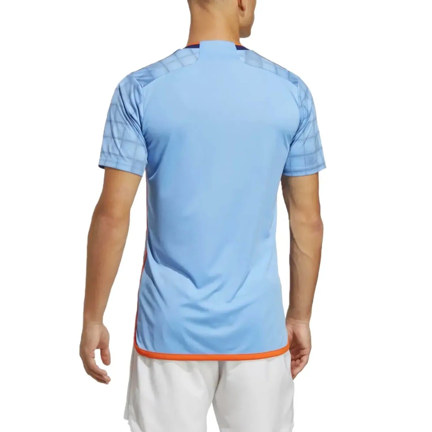 Light blue New York City FC 2024/25 home soccer jersey by Adidas with navy accents — view 3