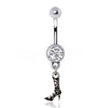 High Heel Cowgirl Boot Dangle Navel Rings-0