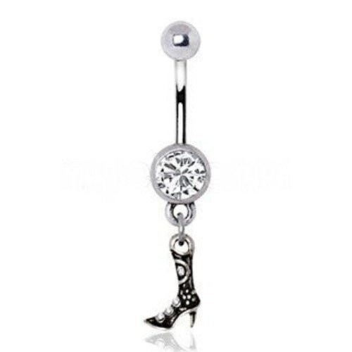High Heel Cowgirl Boot Dangle Navel Rings-0