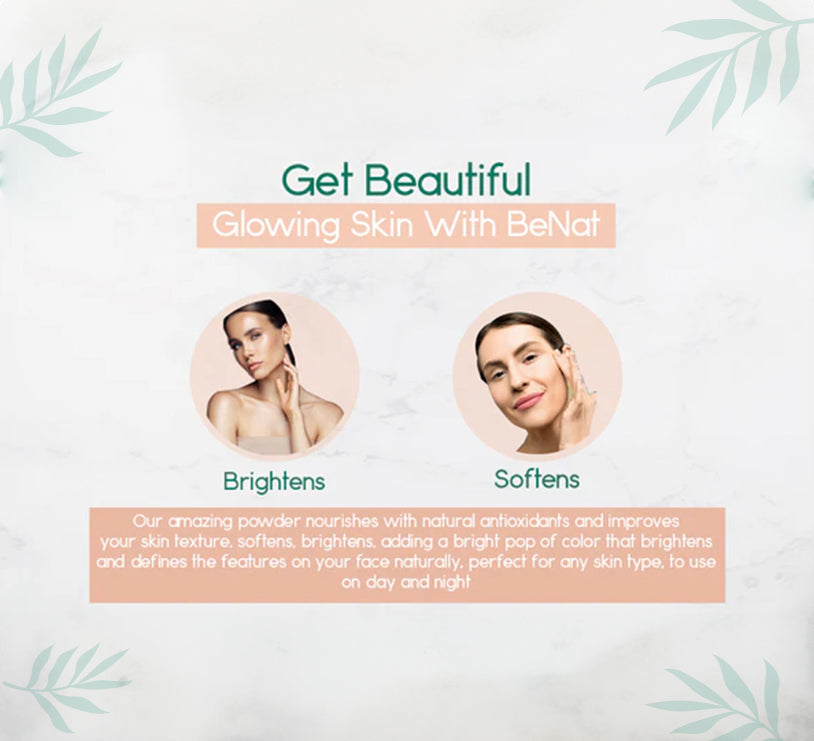 Natural blush loose powder in reusable bamboo container with plastic sifter and soft application puff. — view 3