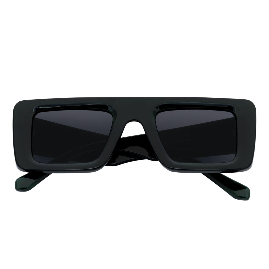 OFFSET - Rectangle Sunglasses Black-Purple Smoke-0