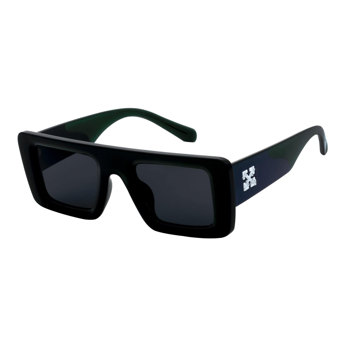 OFFSET - Rectangle Sunglasses Black-Purple Smoke-1