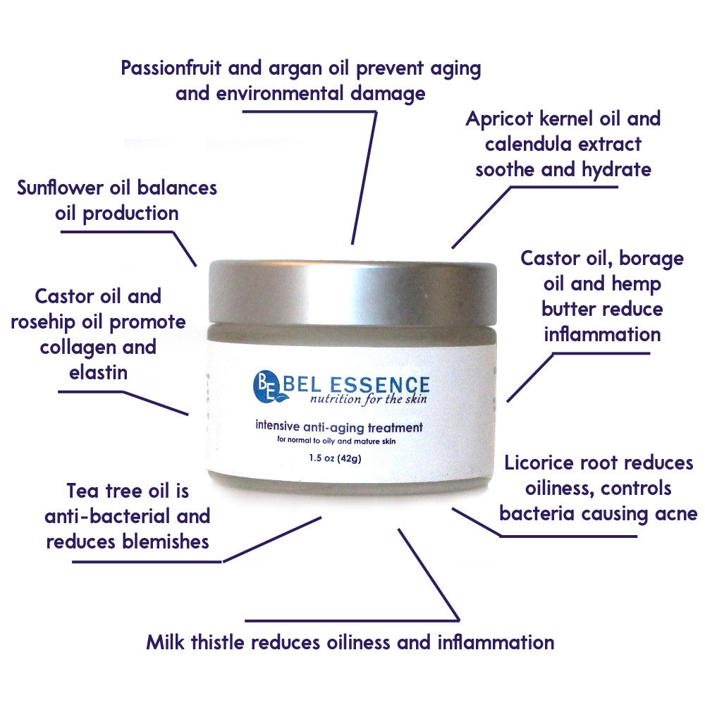 Anti-aging face moisturizer for oily skin, 1.5 oz white jar of Bel Essence cream — view 3