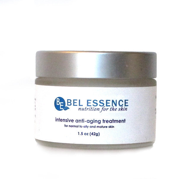 Anti-aging face moisturizer for oily skin, 1.5 oz white jar of Bel Essence cream