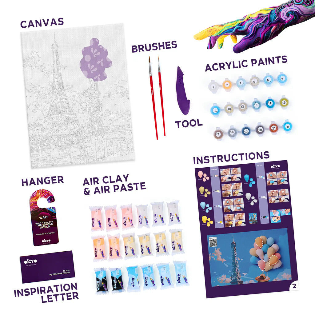 3D modeling+painting kit "Greetings from Paris"-2