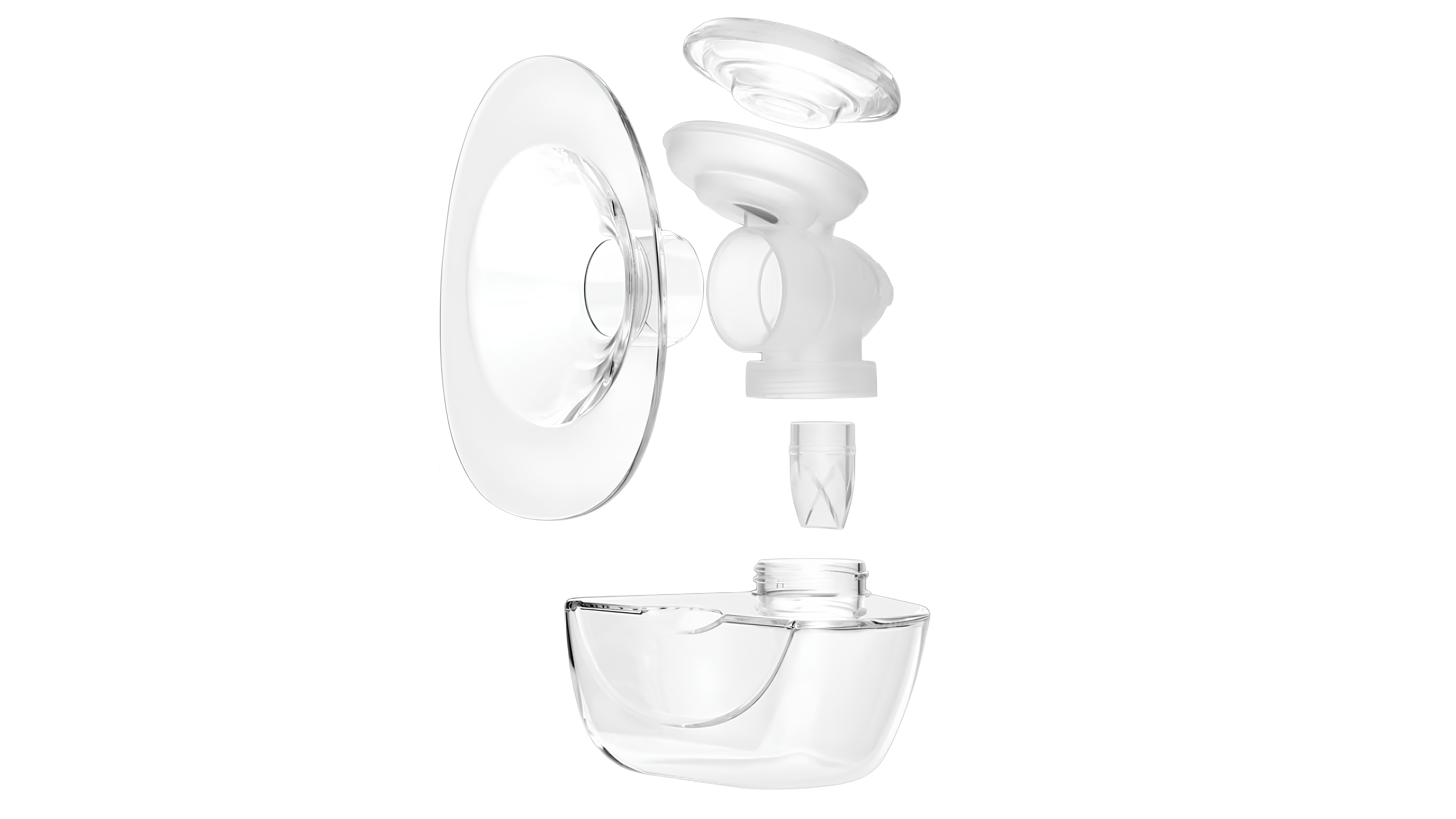 Clear silicone breast shield replacement parts kit for nursing mothers, ensuring efficient and hygienic pumping — view 2