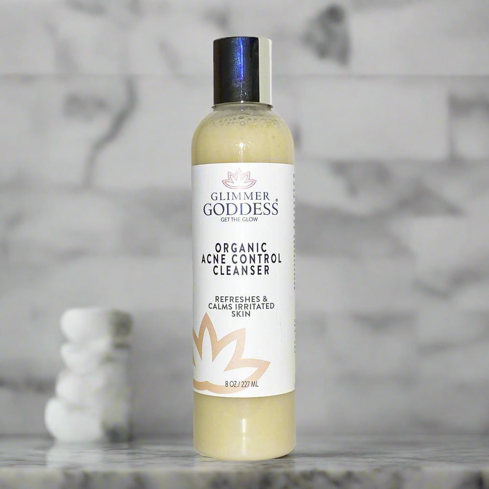 Bottle of organic acne cleanser with hemp seed oil for gentle face and body washing — view 5