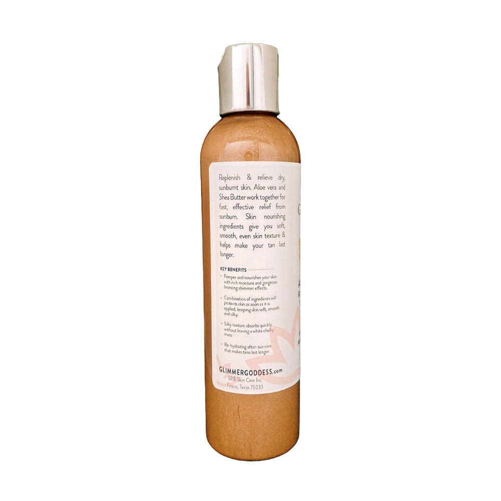 Organic after sun lotion bottle with shimmering tan extender formula and natural botanical ingredients — view 4