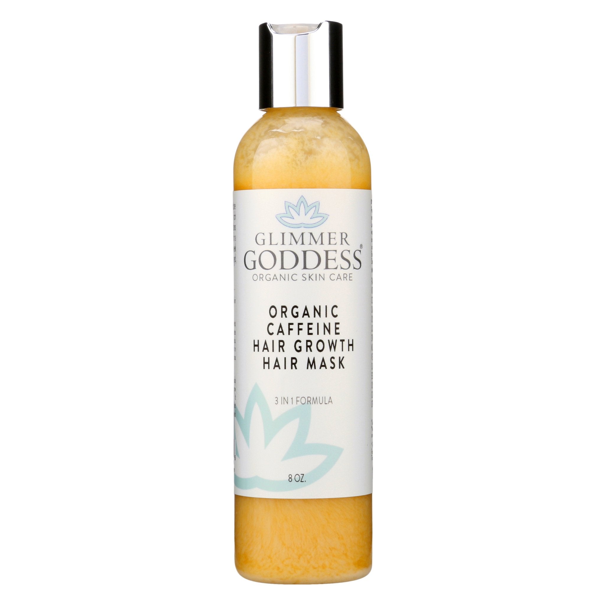 Organic caffeine hair growth mask jar with deep conditioning treatment cream for thicker hair.
