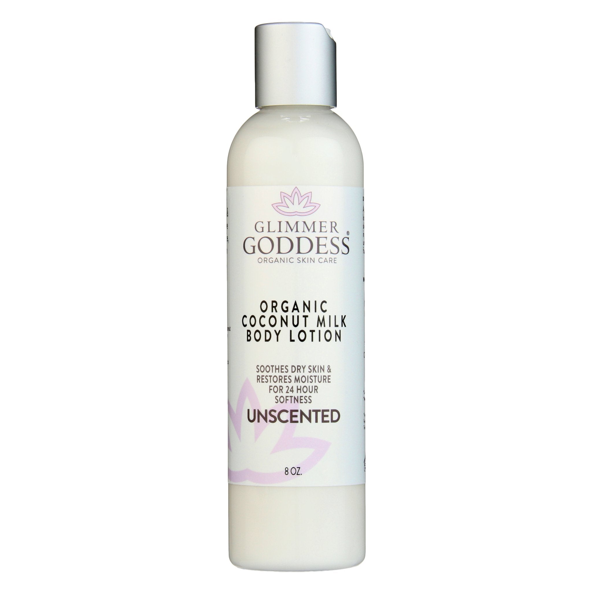 Pump bottle of organic coconut milk body lotion for dry skin hydration — view 2