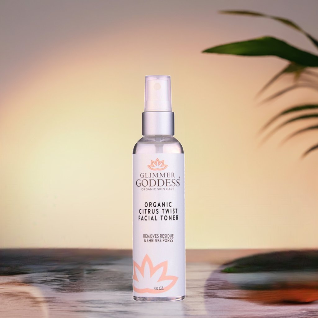 Organic rose water facial toner spray bottle with citrus twist, witch hazel, and aloe vera. — view 4