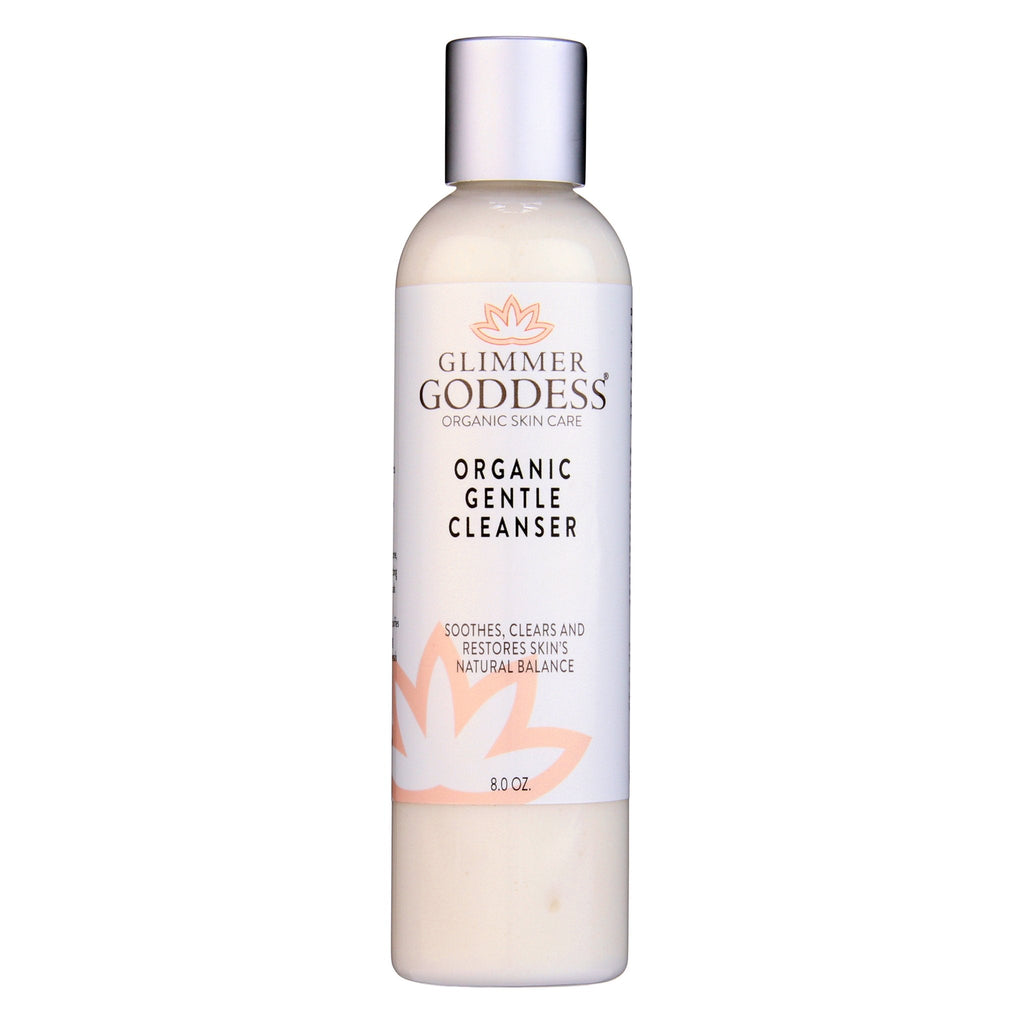Organic sensitive skin cleanser bottle featuring gentle AHA face wash for soothing and redness relief