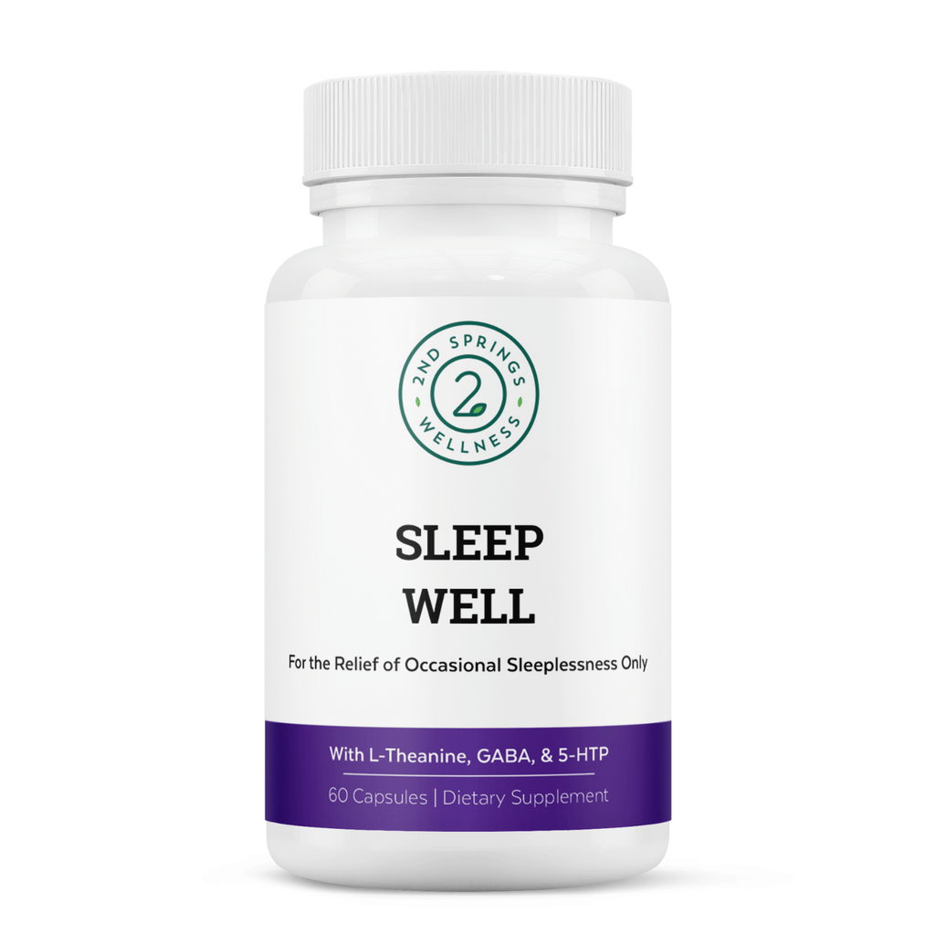 Sleep Well Support Formula supplement bottle for natural stress relief and deep restorative nighttime rest — view 2