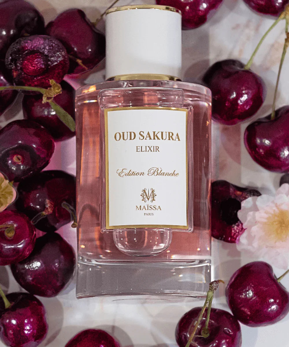 Elegant Oud Sakura 100ml glass perfume bottle showcasing premium French fragrance packaging — view 5