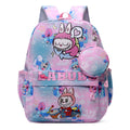 Colorful water-repellent Labubu kids backpack with plush details and adjustable ergonomic straps