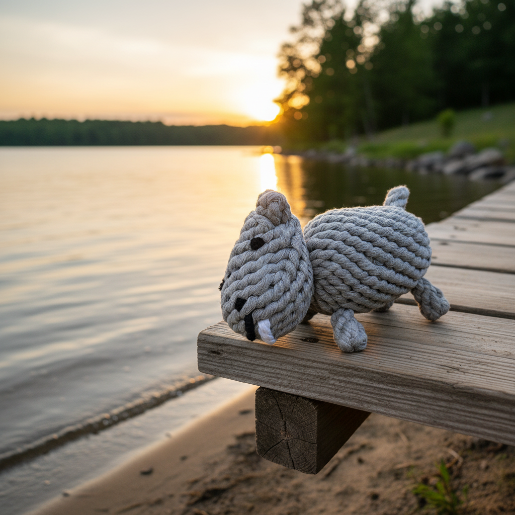 Large Gray Hippo Dog Rope Toys-2