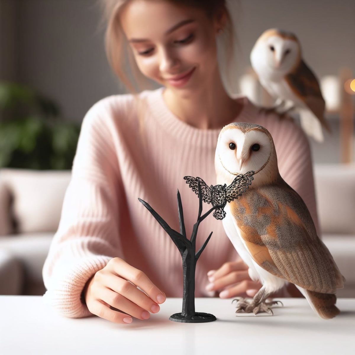 Magical Owl on Tree -  Night Table and Coffee Table Decor-1