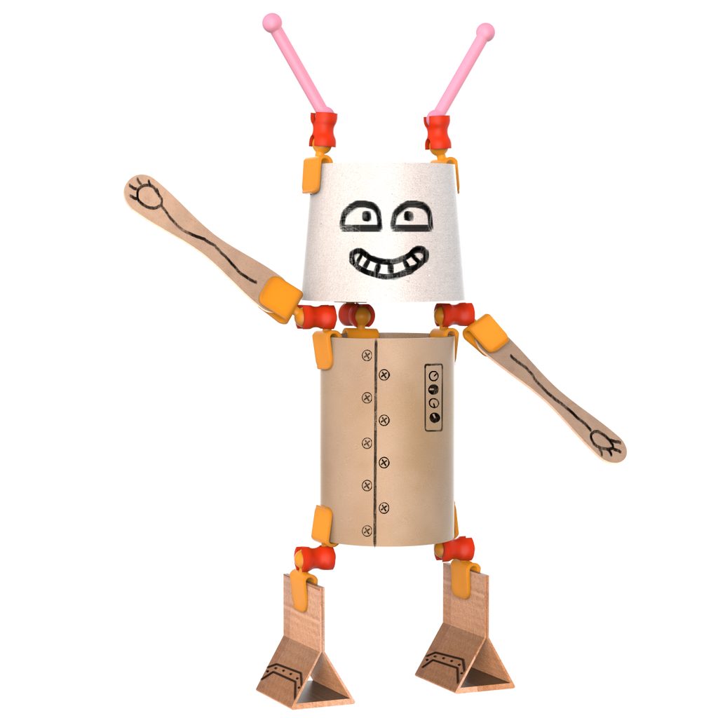 Oddy arts and crafts robot building kit with colorful interlocking pieces made from recycled materials — view 4
