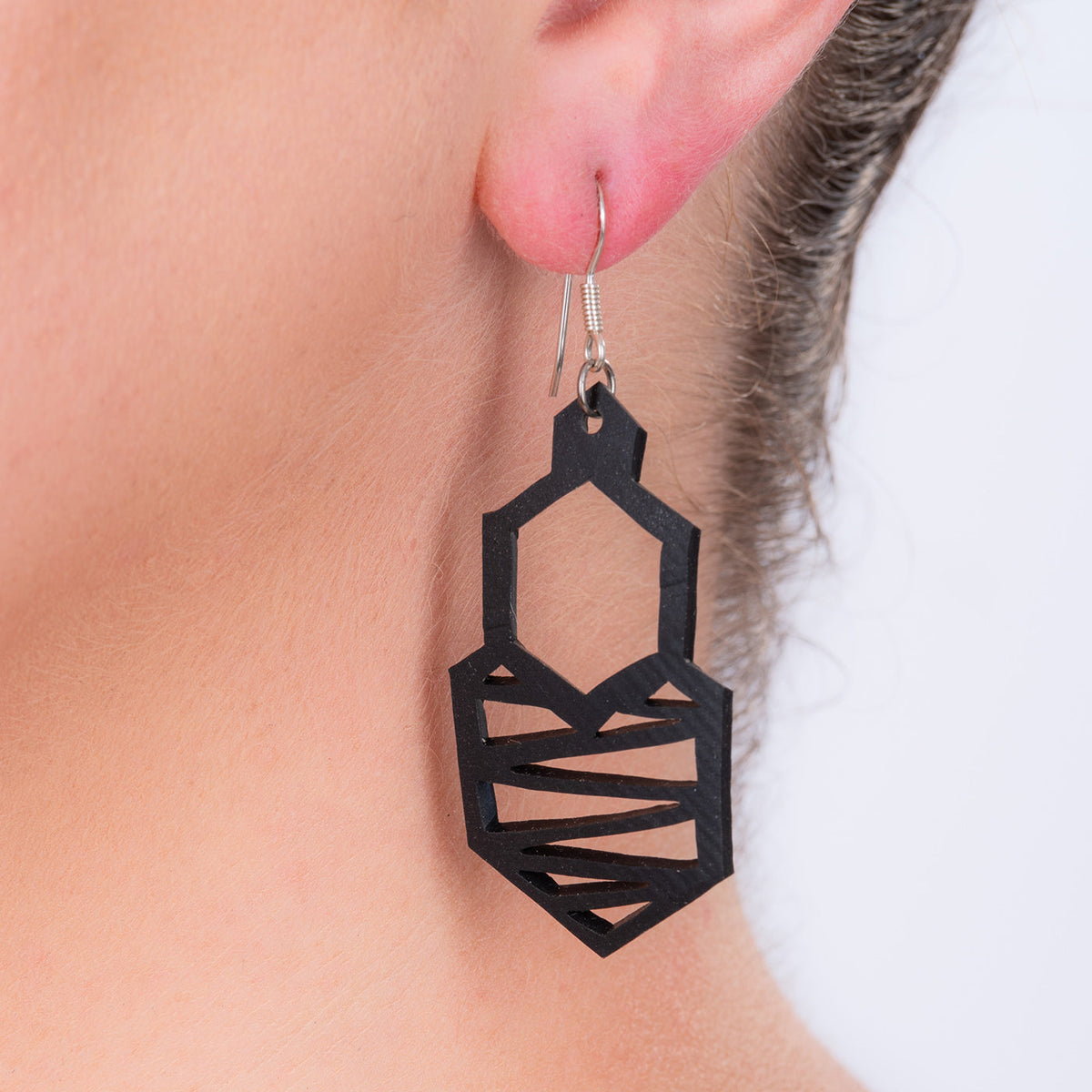 Honeycomb Handmade Upcycled Rubber Earrings-0