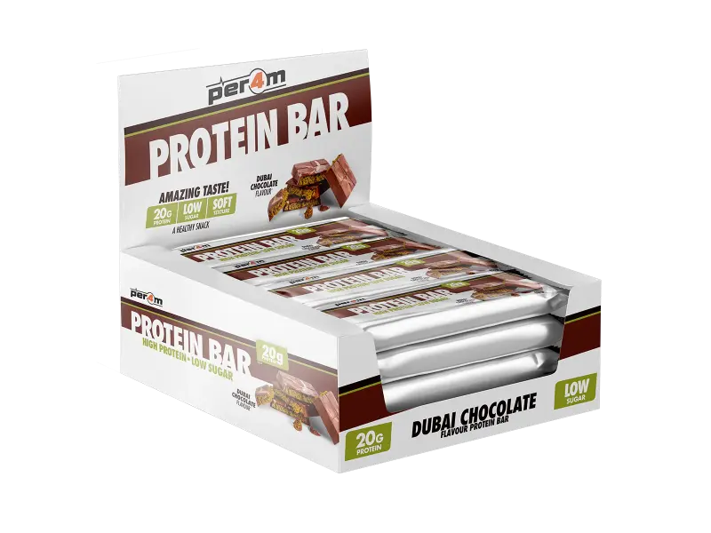 Per4m cookie dough protein bar in premium packaging, low sugar 20g protein snack — view 5