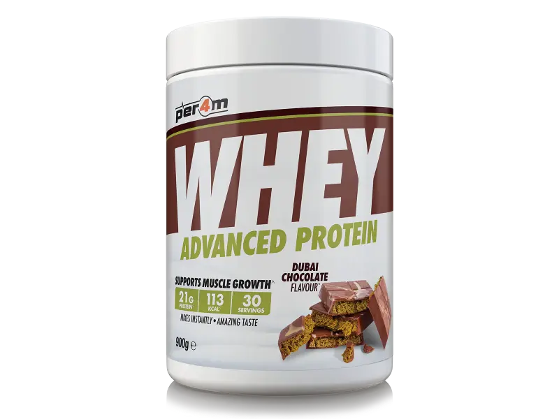 Per4m Advanced Whey Protein powder tub 900g, delicious dietary supplement for daily lean muscle recovery — view 2